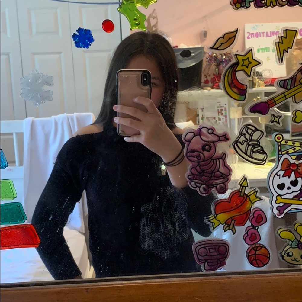 black off the shoulder top from forever 21